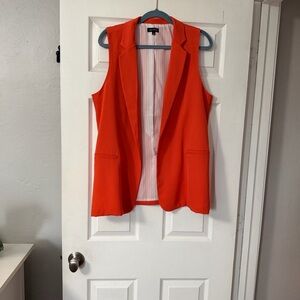 Chic Orange Sleeveless Vest for Women